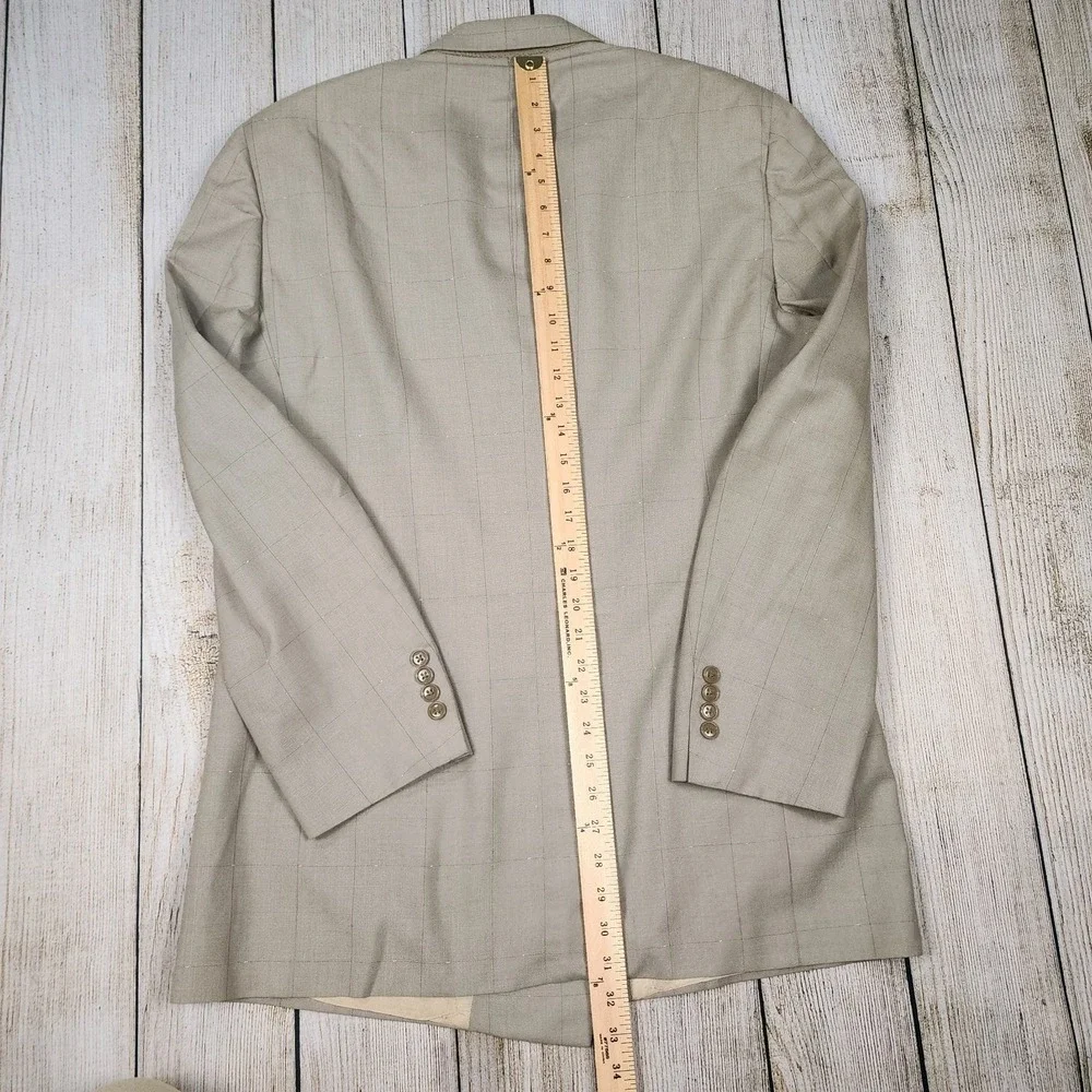 Christian Dior Monsieur Blazer Mens Size 41L Taupe/Purple Double Breasted‎